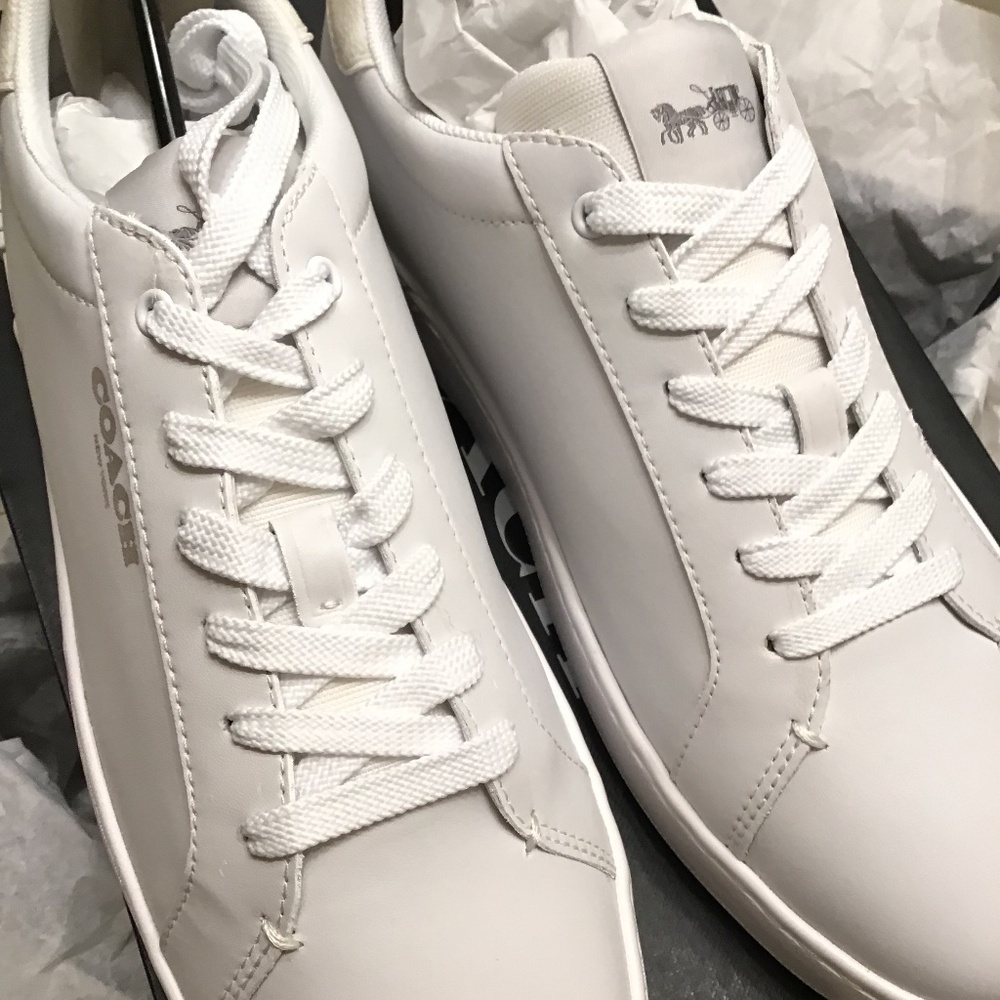 COACH ALL LEATHER OPTIC WHITE SIGNATURE SNEAKERS MENS - Picture 16 of 16